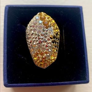 Swarovski Crystal Ring 💍 Silver Gold & Yellow